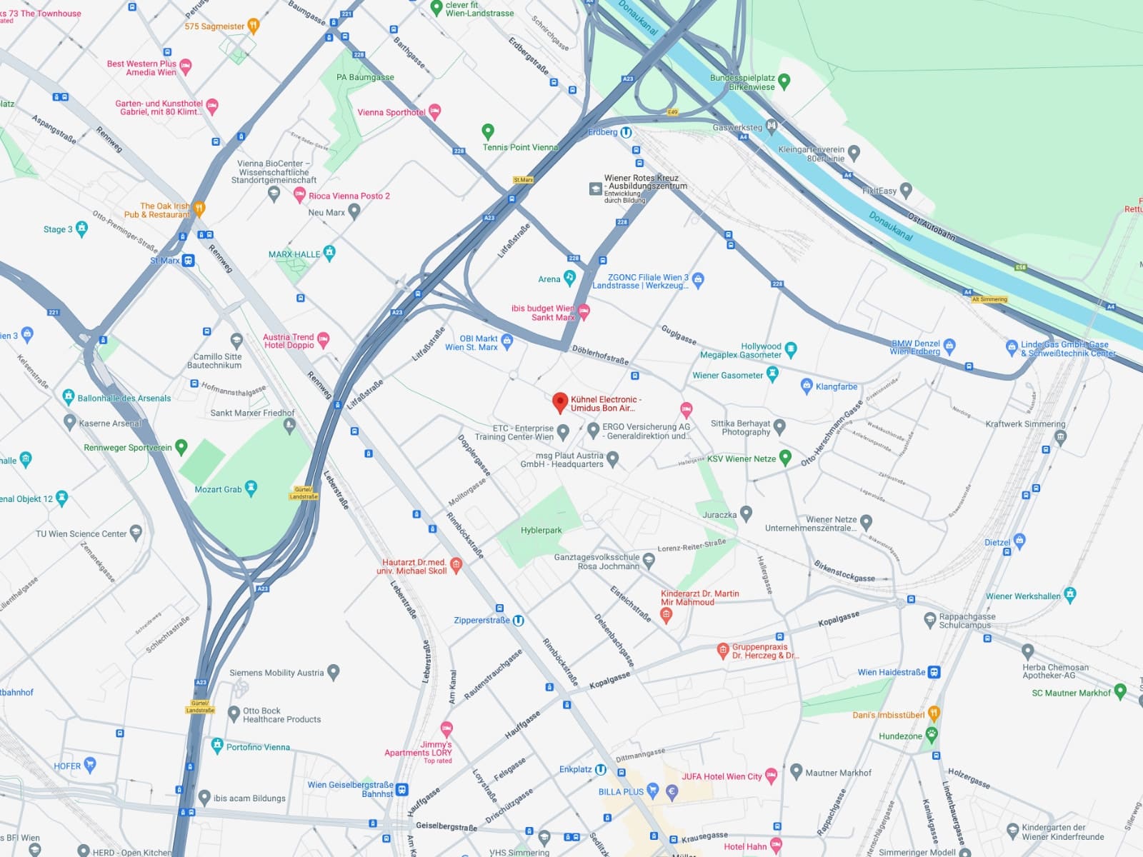 Map To Kühnel in Wien Map To Kuhnel in Wien